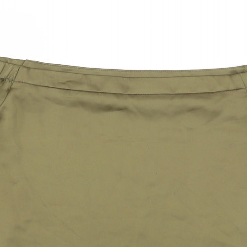 New Look Womens Green  Satin Basic Blouse Size 10