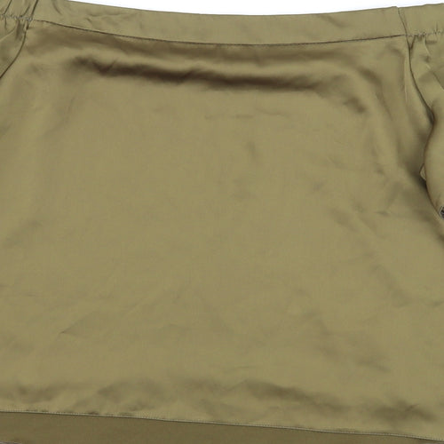 New Look Womens Green  Satin Basic Blouse Size 10