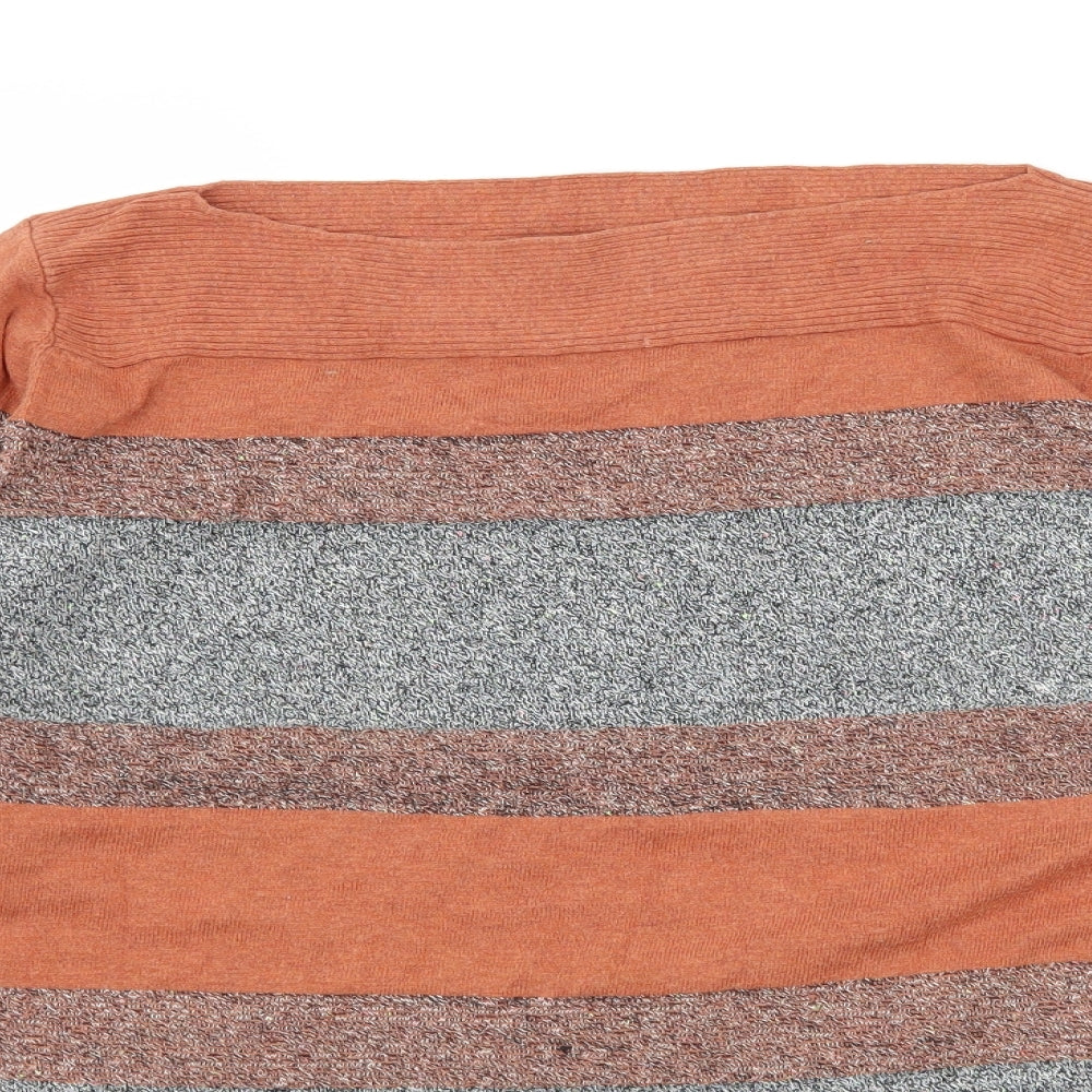 NEXT Womens Orange Striped Jersey Basic T-Shirt Size 16