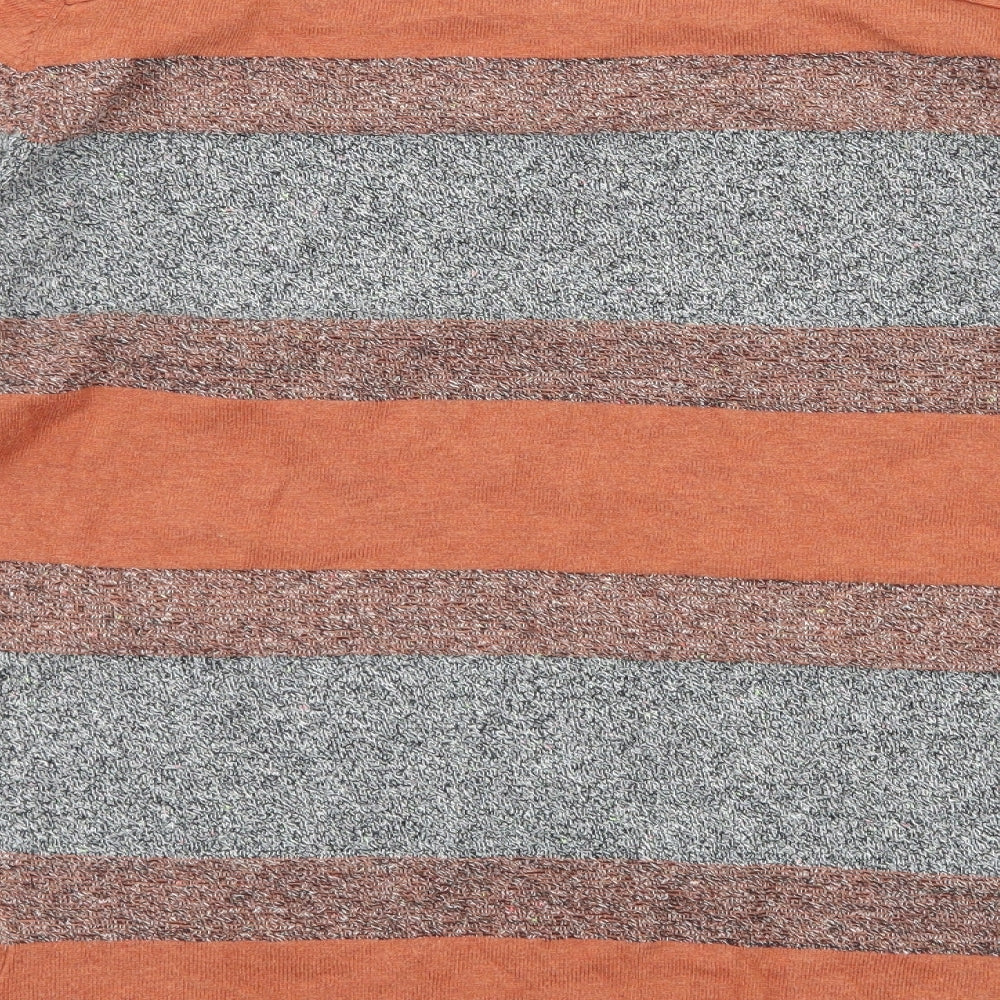 NEXT Womens Orange Striped Jersey Basic T-Shirt Size 16