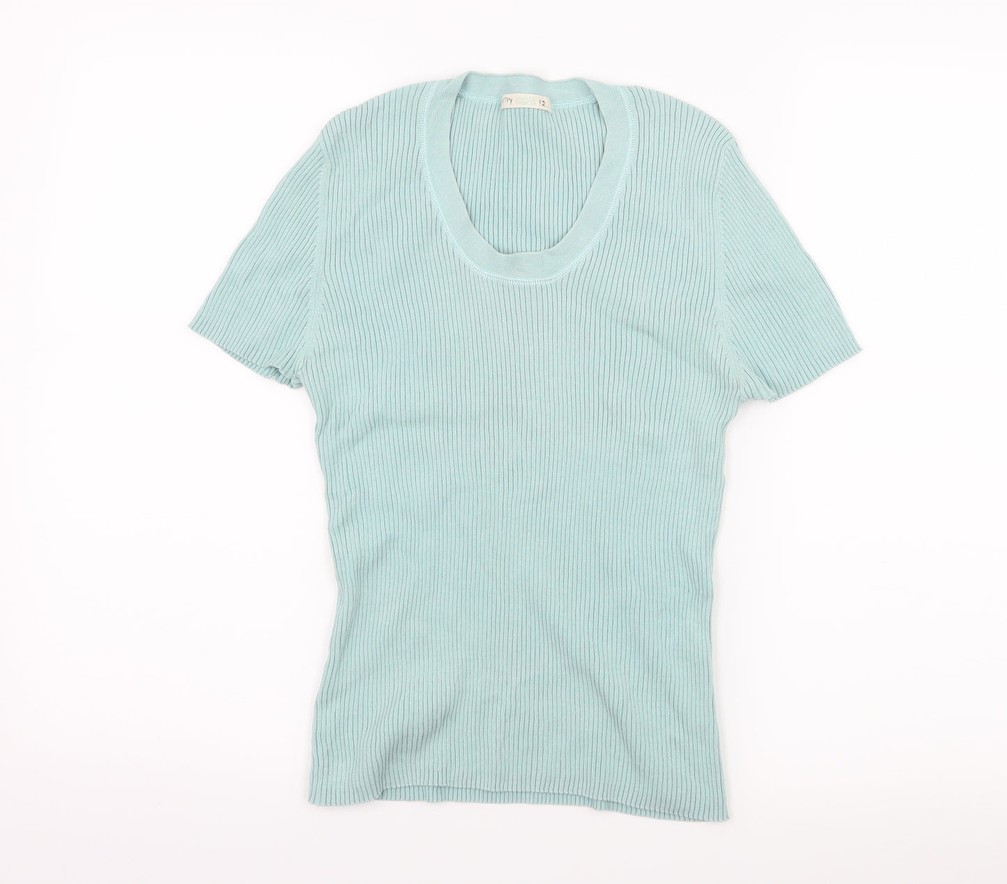 Marks and Spencer Womens Blue  Knit Basic T-Shirt Size 16