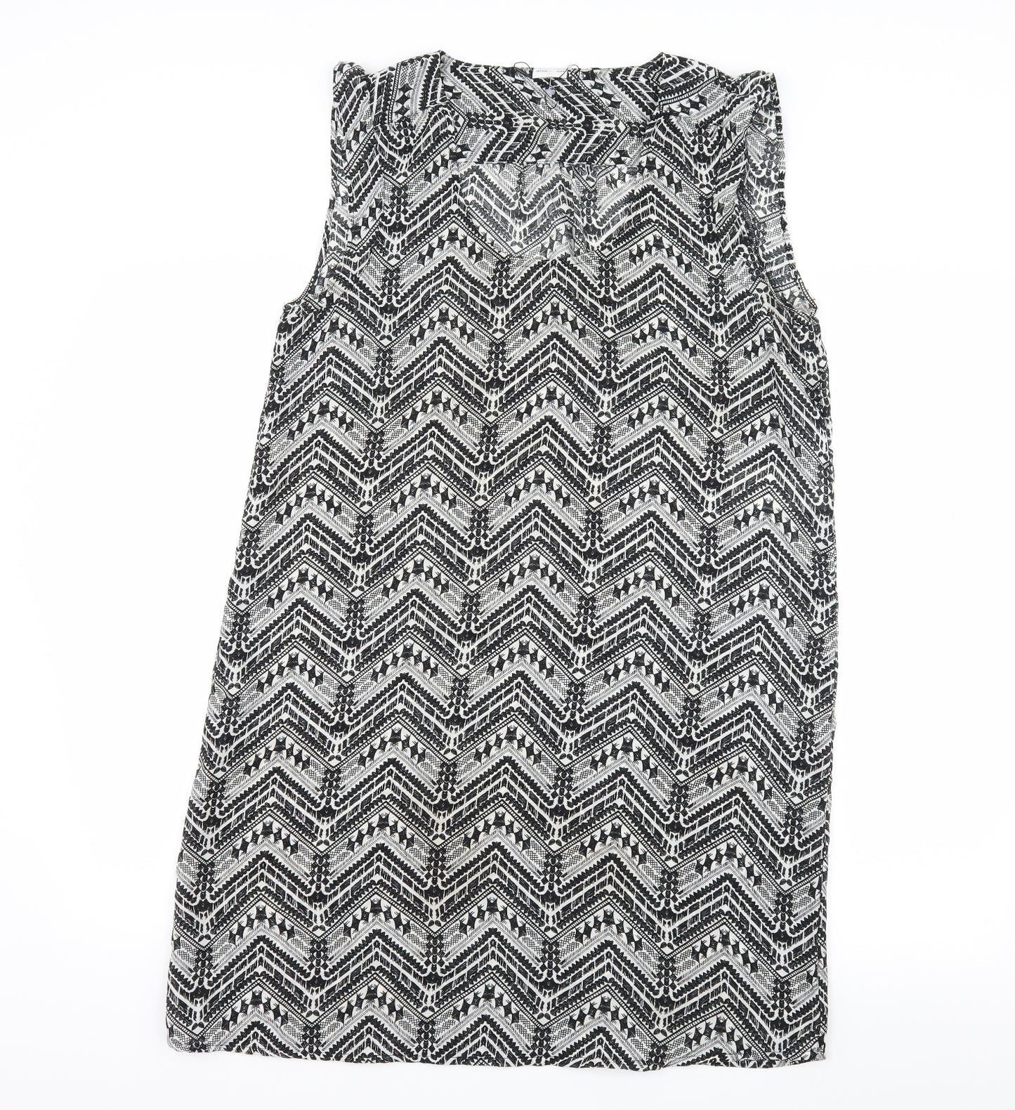 Jacqueline De Yong Womens Black Geometric  A-Line  Size 12