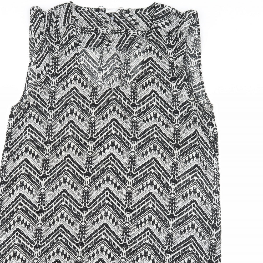 Jacqueline De Yong Womens Black Geometric  A-Line  Size 12