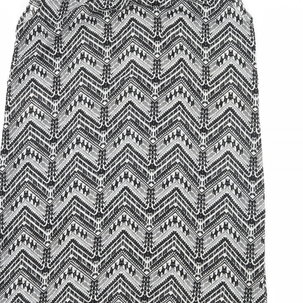 Jacqueline De Yong Womens Black Geometric  A-Line  Size 12
