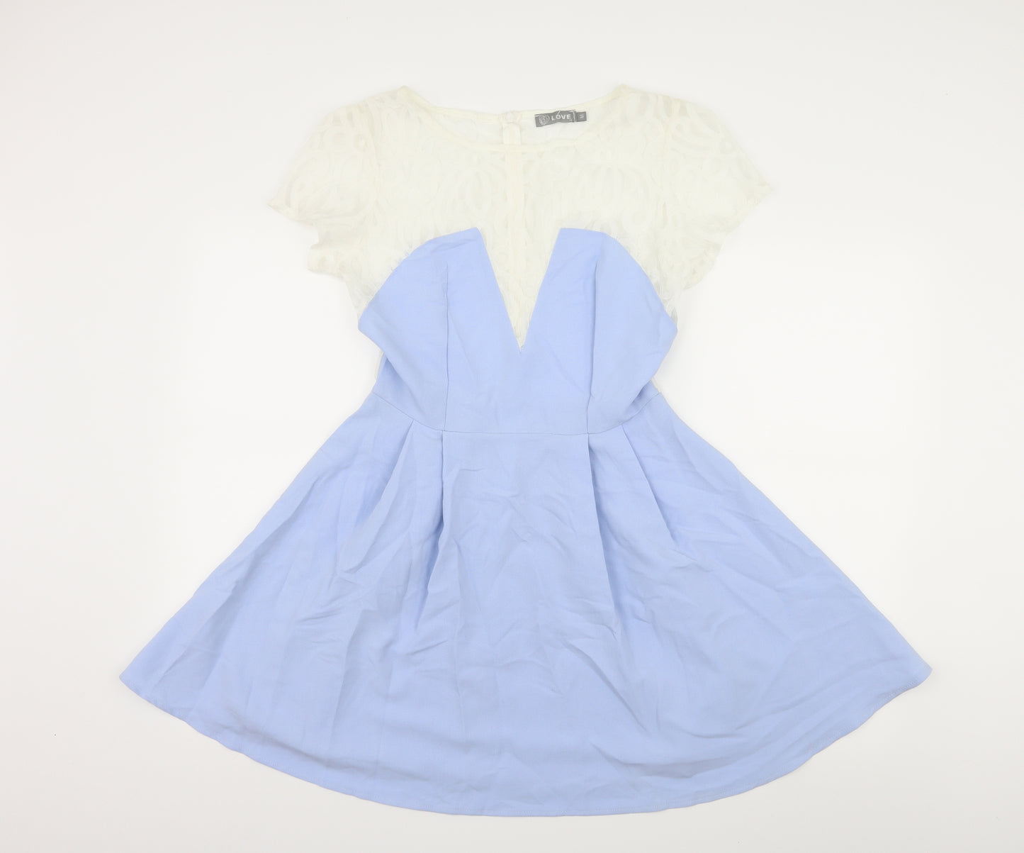 Love Womens Blue  Lace Fit & Flare  Size M