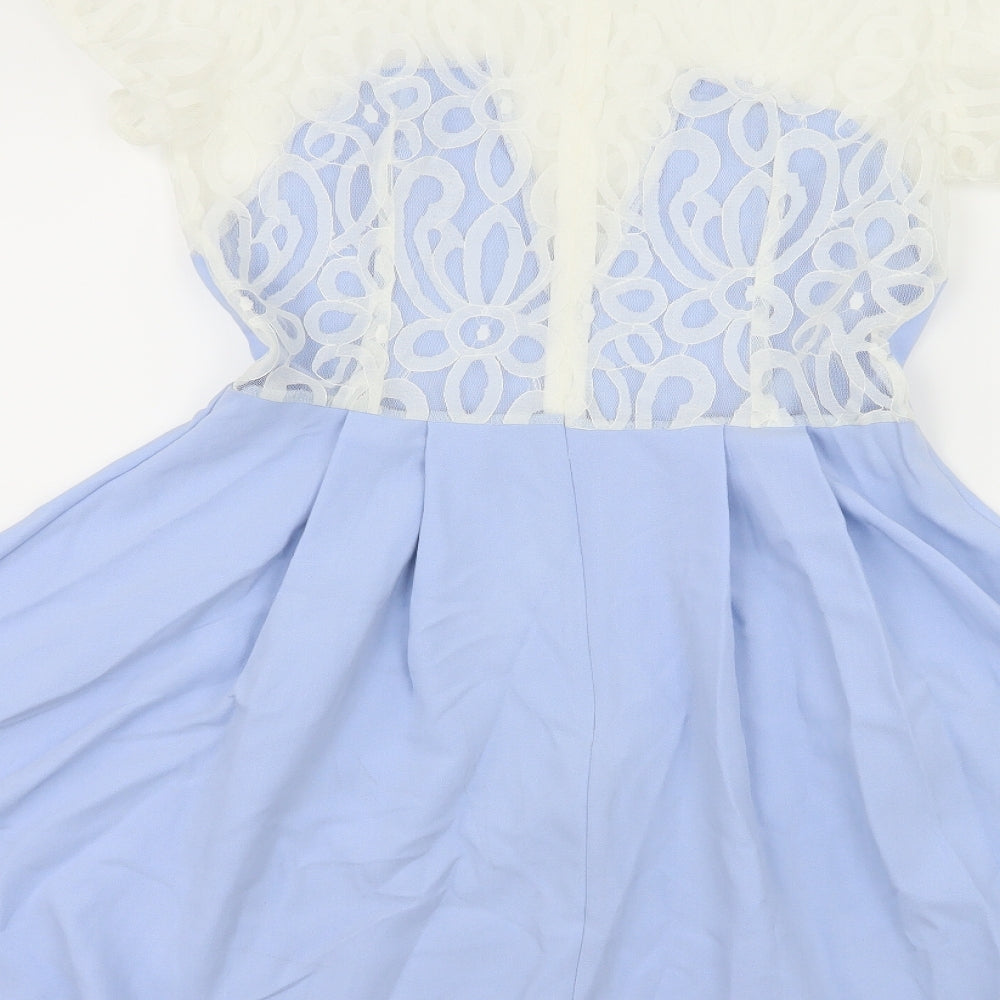 Love Womens Blue  Lace Fit & Flare  Size M