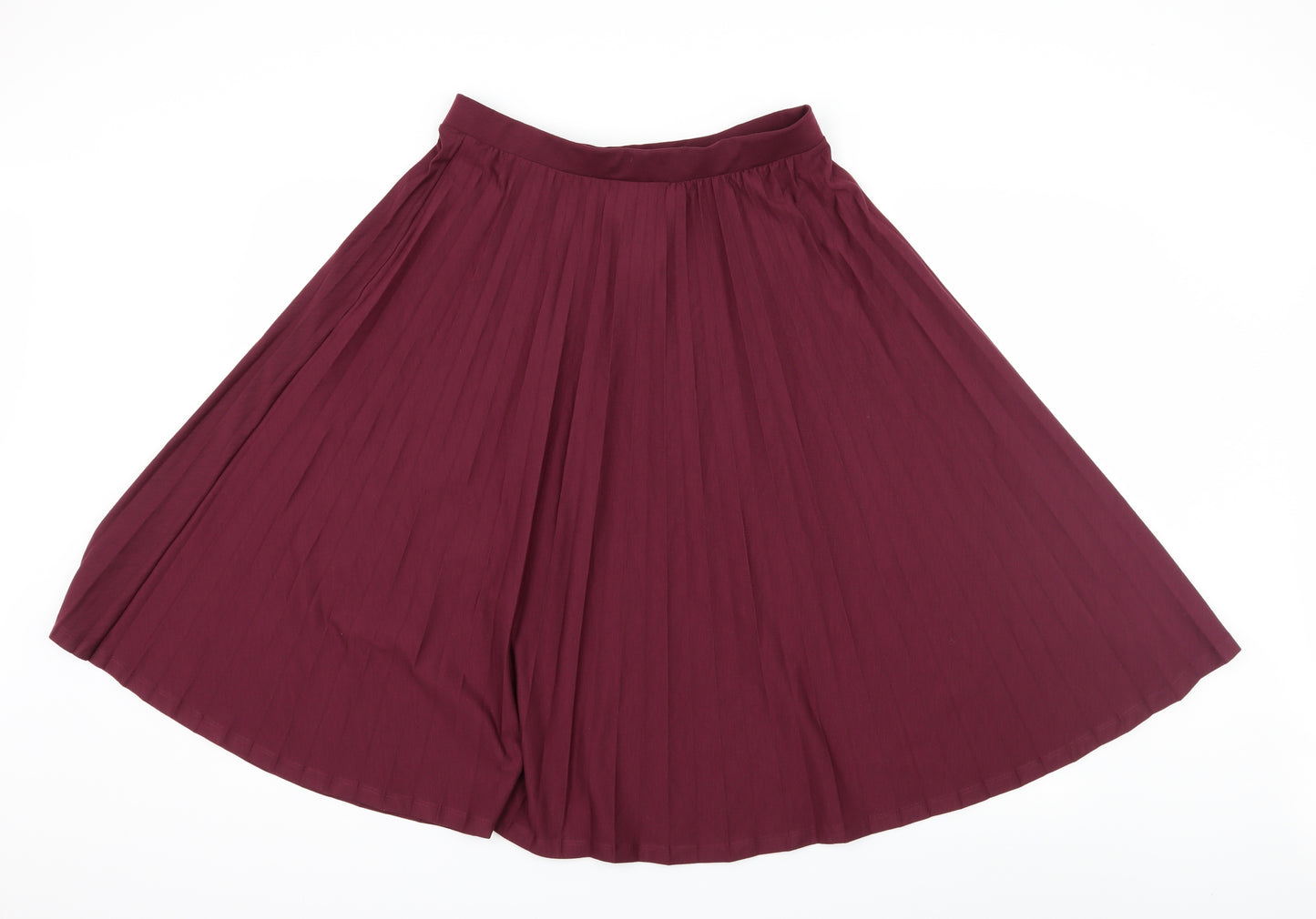 Marks and Spencer Womens Purple  Jersey Pleated Skirt Size 14