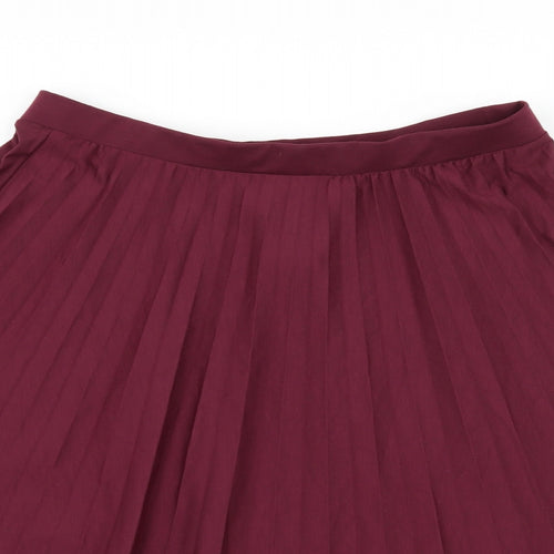 Marks and Spencer Womens Purple  Jersey Pleated Skirt Size 14