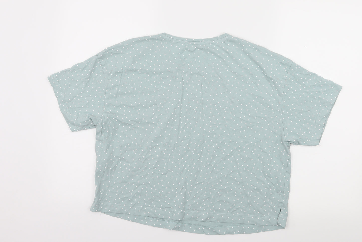 New Look Womens Blue Polka Dot Jersey Basic T-Shirt Size M  - Bring on the weekend