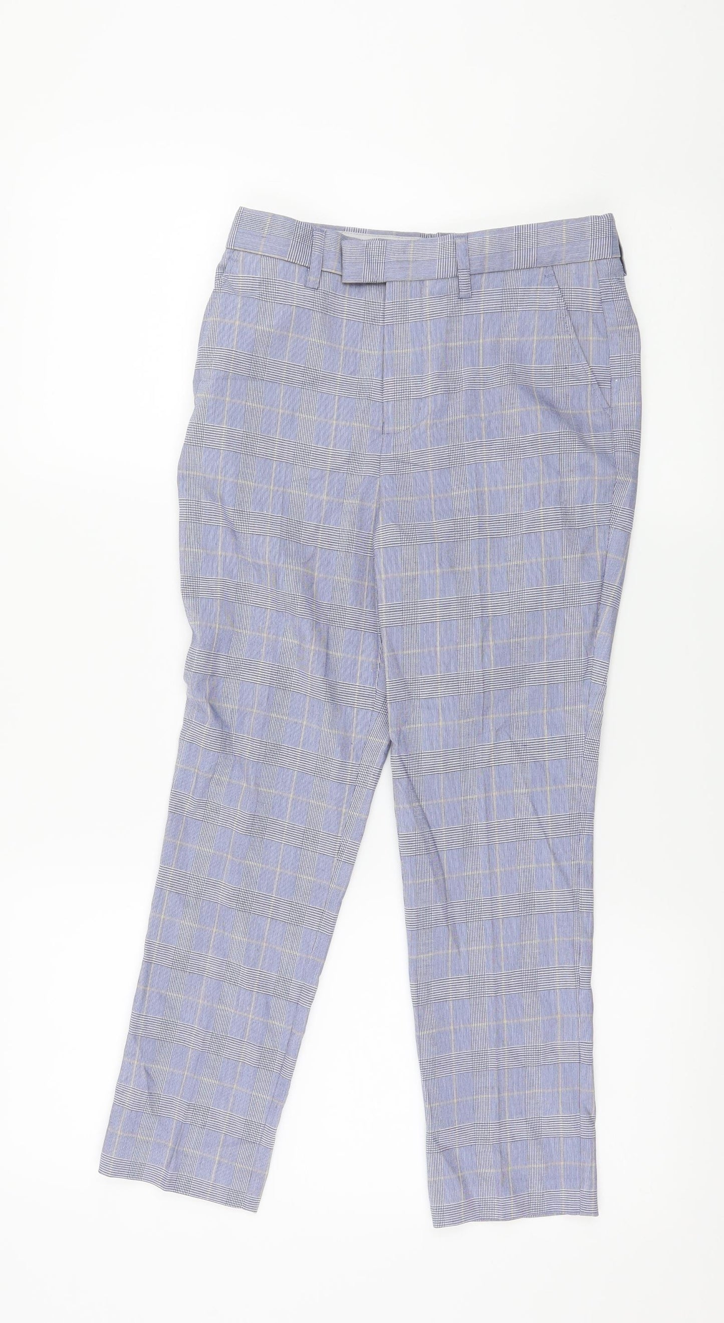 Marks and Spencer Boys Blue Check   Trousers Size 8-9 Years