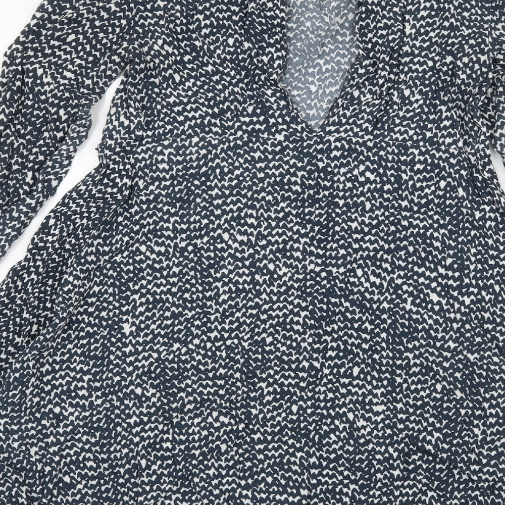 Zara Womens Blue Geometric  A-Line  Size XS