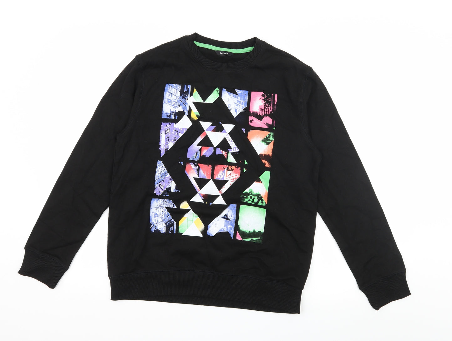 George Boys Black  Jersey Pullover Sweatshirt Size 11-12 Years