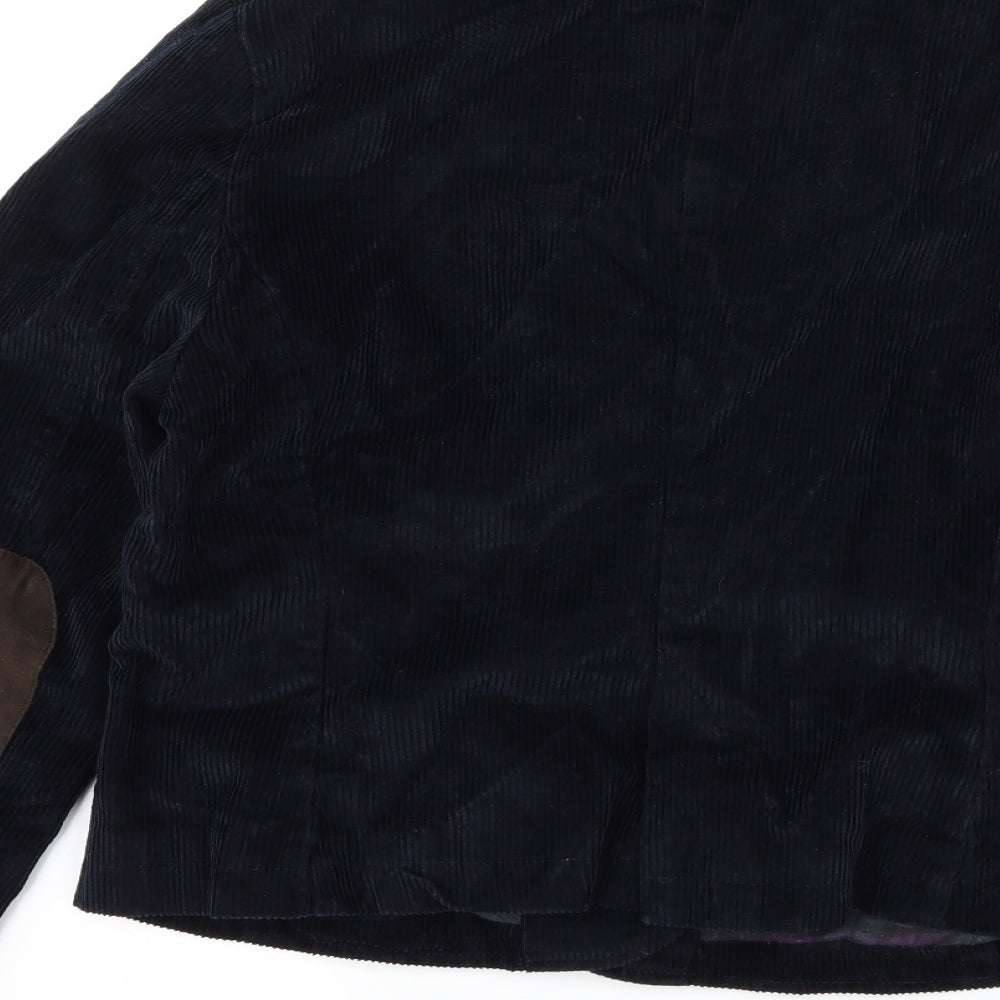 Indigo Womens Blue  Corduroy Jacket Blazer Size 12