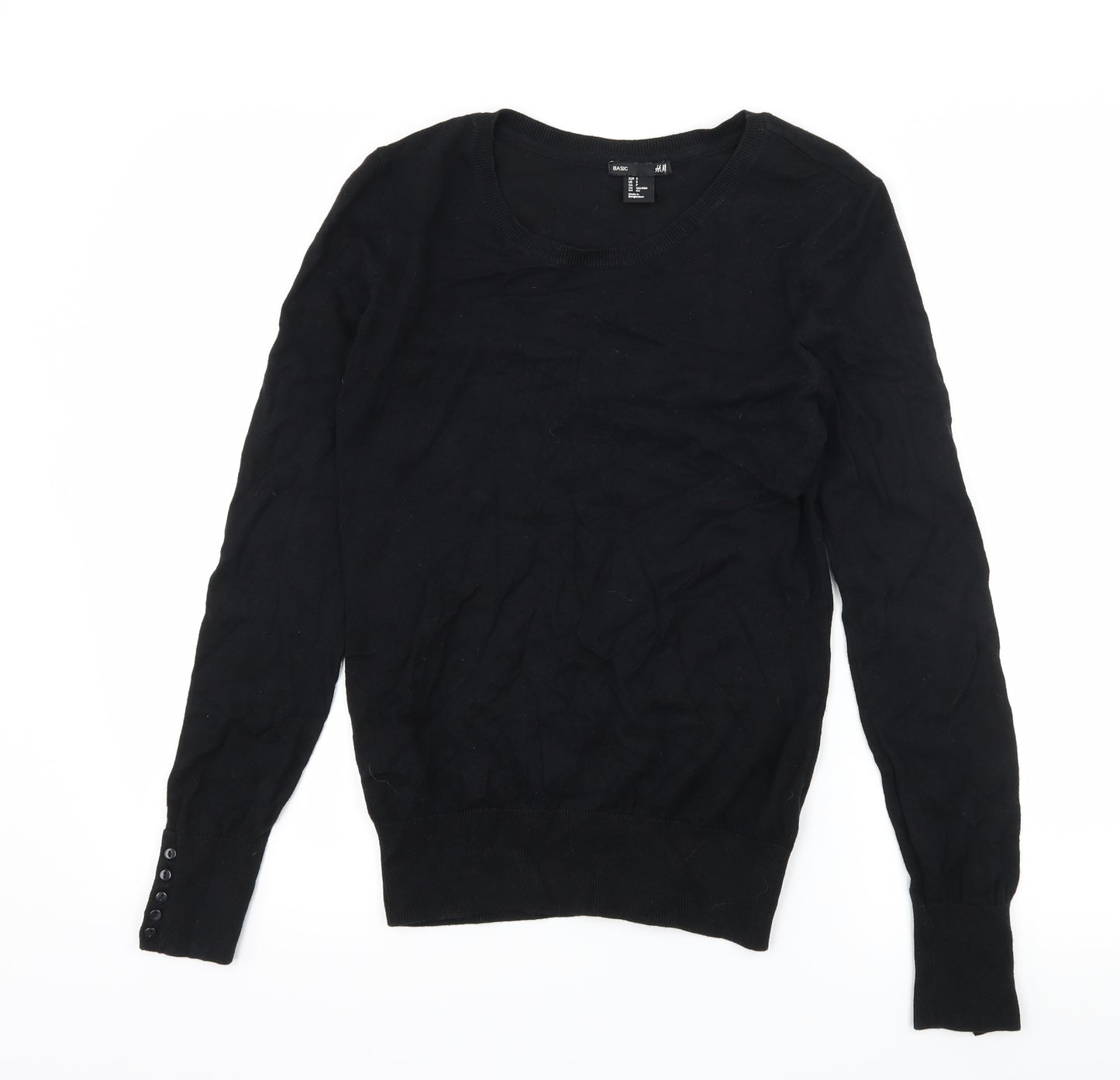 H&M Womens Black  Knit Pullover Jumper Size S