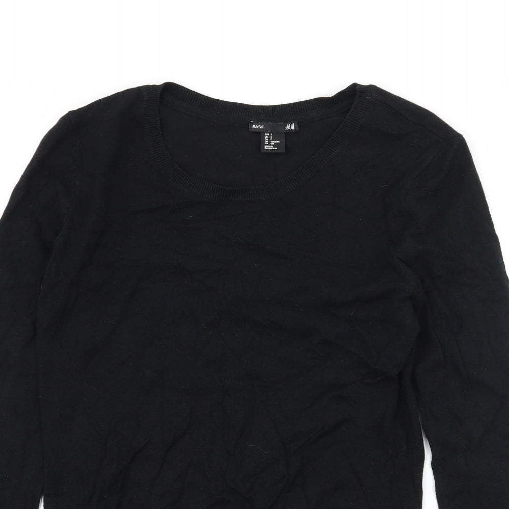 H&M Womens Black  Knit Pullover Jumper Size S