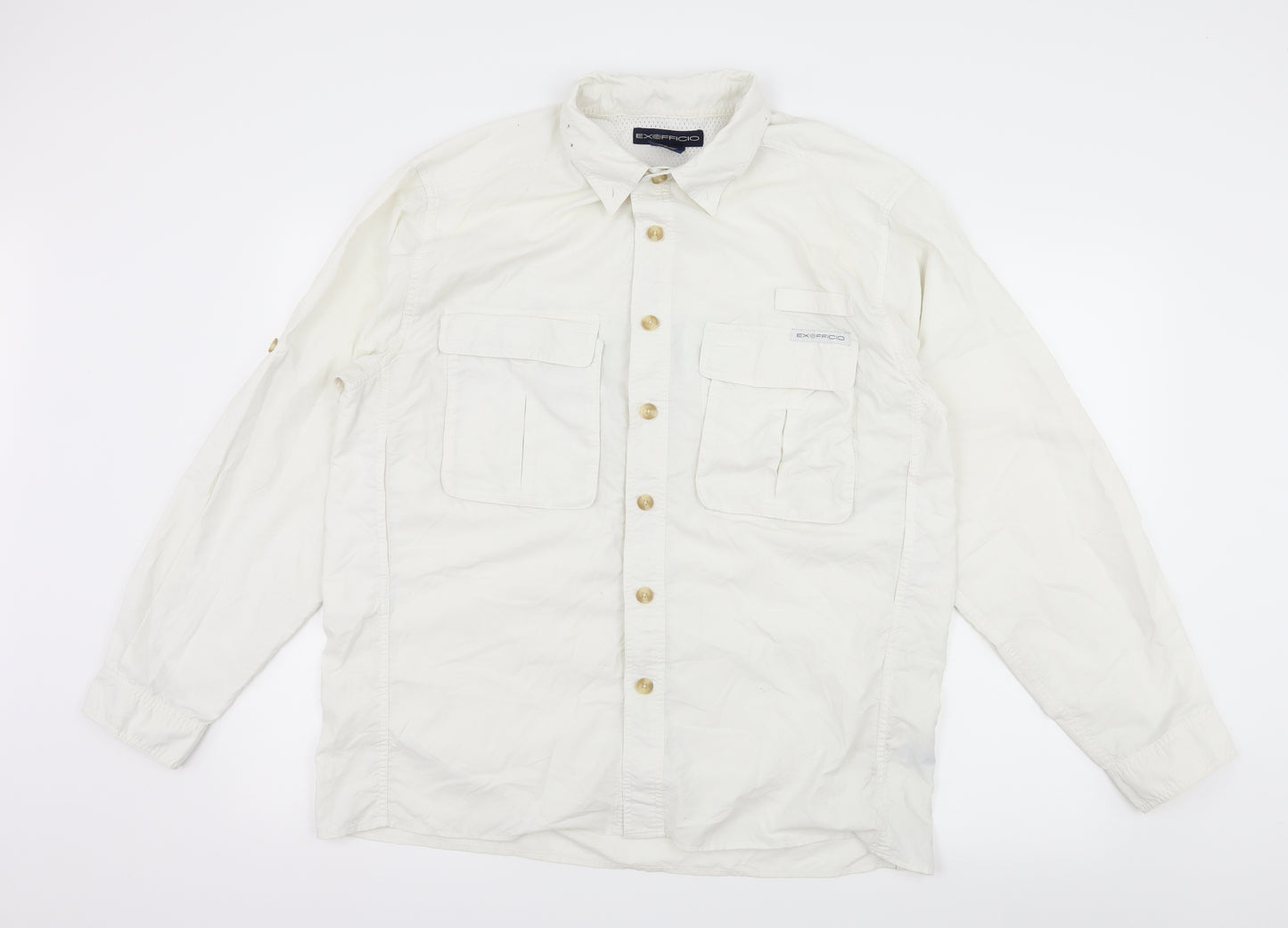 ExOfficio Womens White   Basic Button-Up Size M