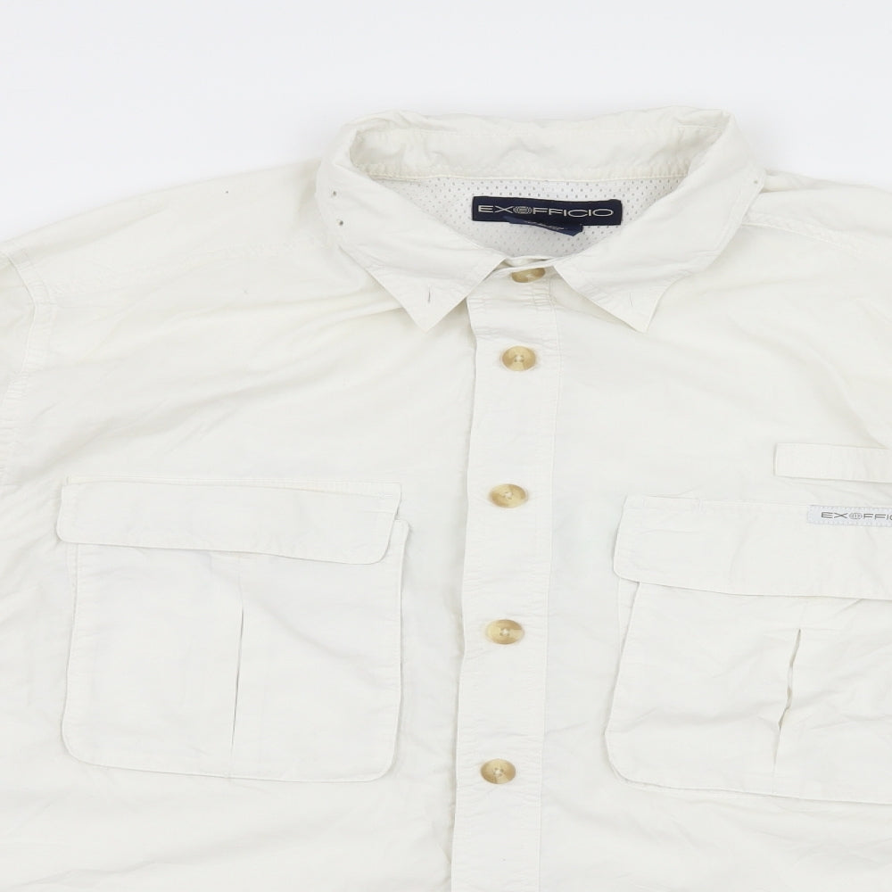 ExOfficio Womens White   Basic Button-Up Size M