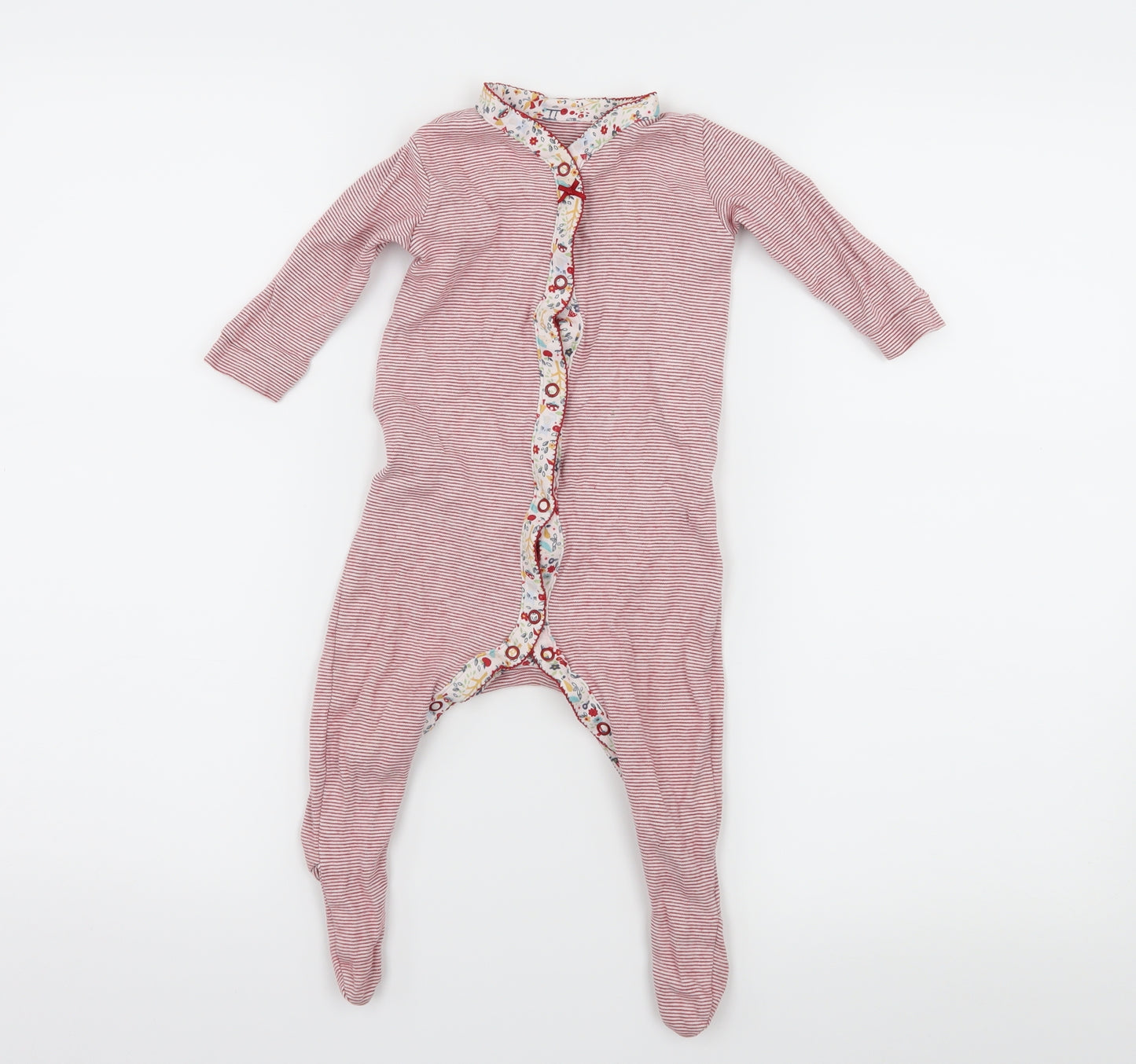 NEXT Baby Red Striped Jersey Babygrow One-Piece Size 6-9 Months