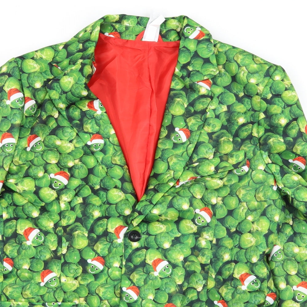 Smiffys Mens Green Geometric  2 Piece Suit Size M L31 in - Christmas Sprouts