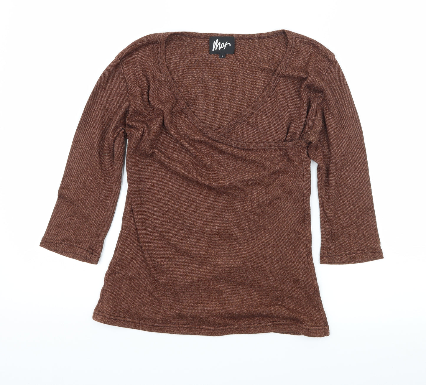 Max Womens Brown  Jersey Basic T-Shirt Size S