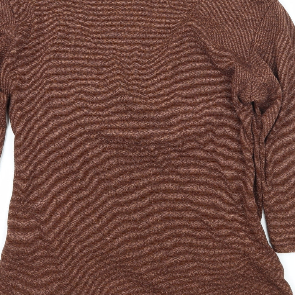 Max Womens Brown  Jersey Basic T-Shirt Size S