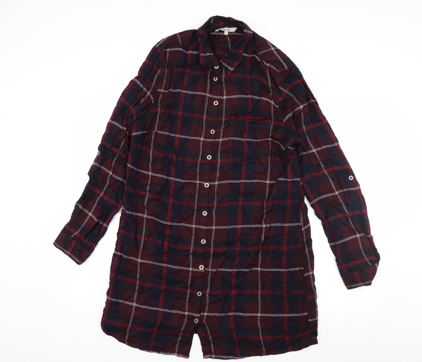 Peacocks Womens Red Plaid  Shirt Dress  Size 14