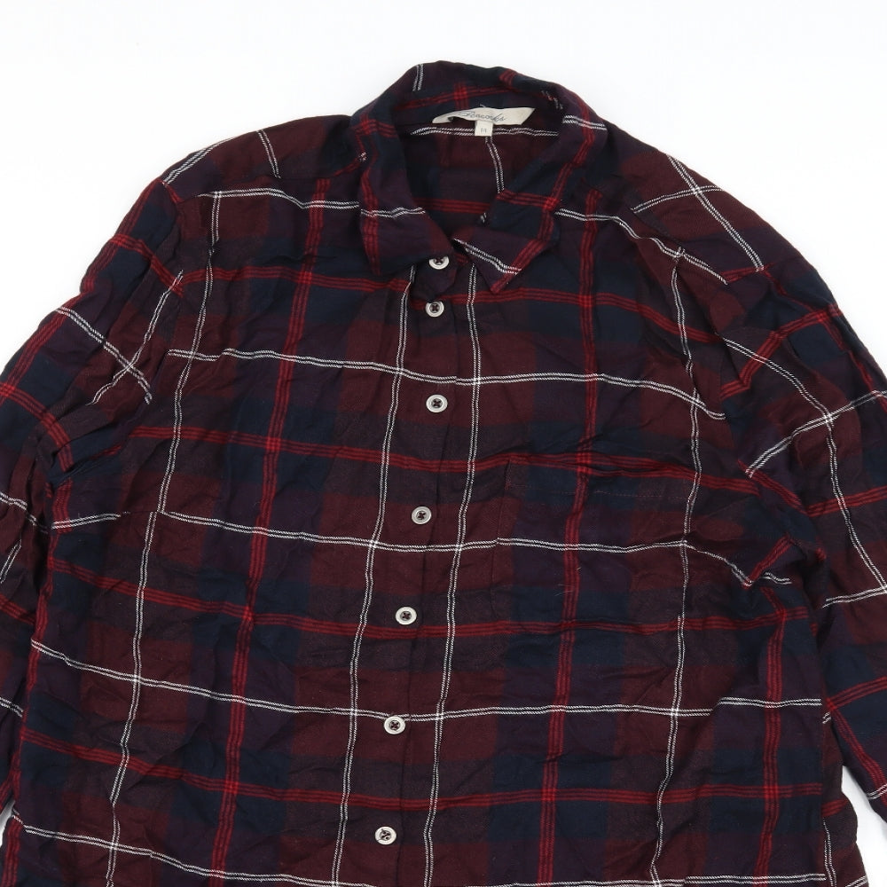 Peacocks Womens Red Plaid  Shirt Dress  Size 14