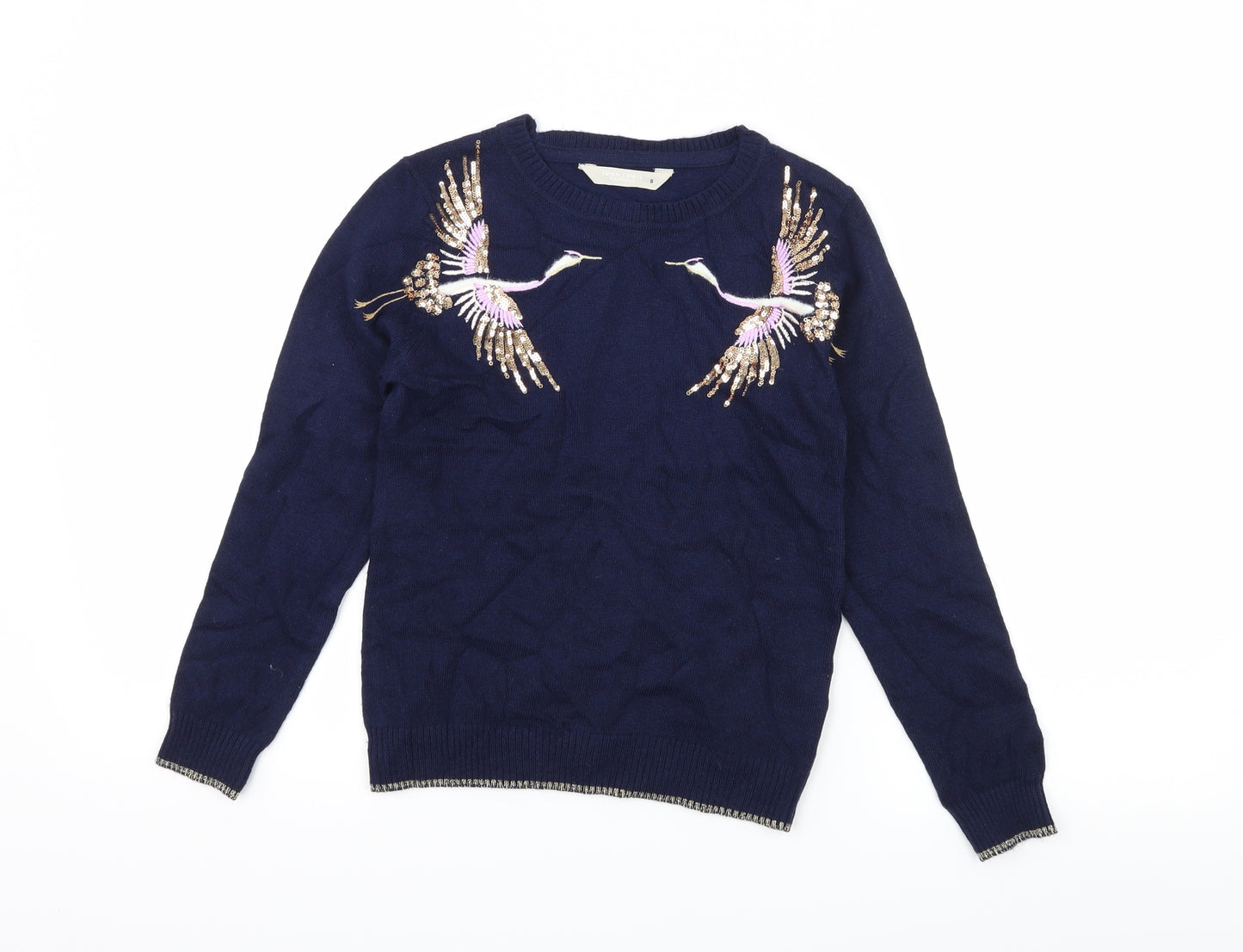 John Lewis Girls Blue  Jersey Pullover Jumper Size 8 Years  - Herons
