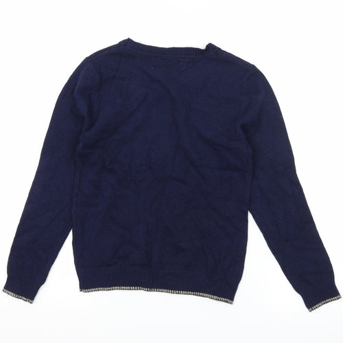 John Lewis Girls Blue  Jersey Pullover Jumper Size 8 Years  - Herons