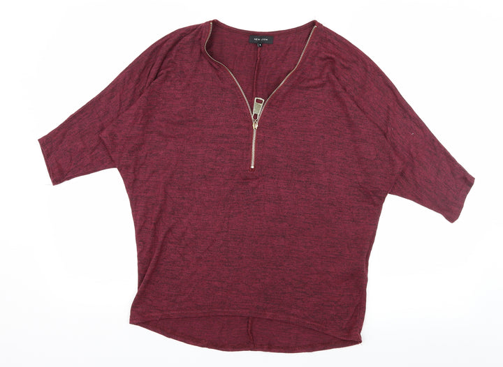 New Look Womens Purple Jersey Basic T-Shirt Size S