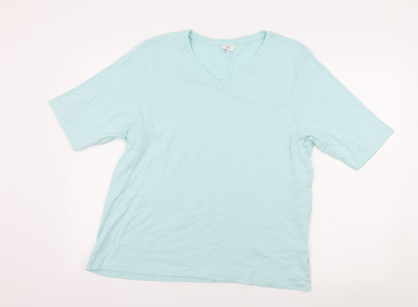 Cotton Traders Womens Blue  Jersey Basic T-Shirt Size 22