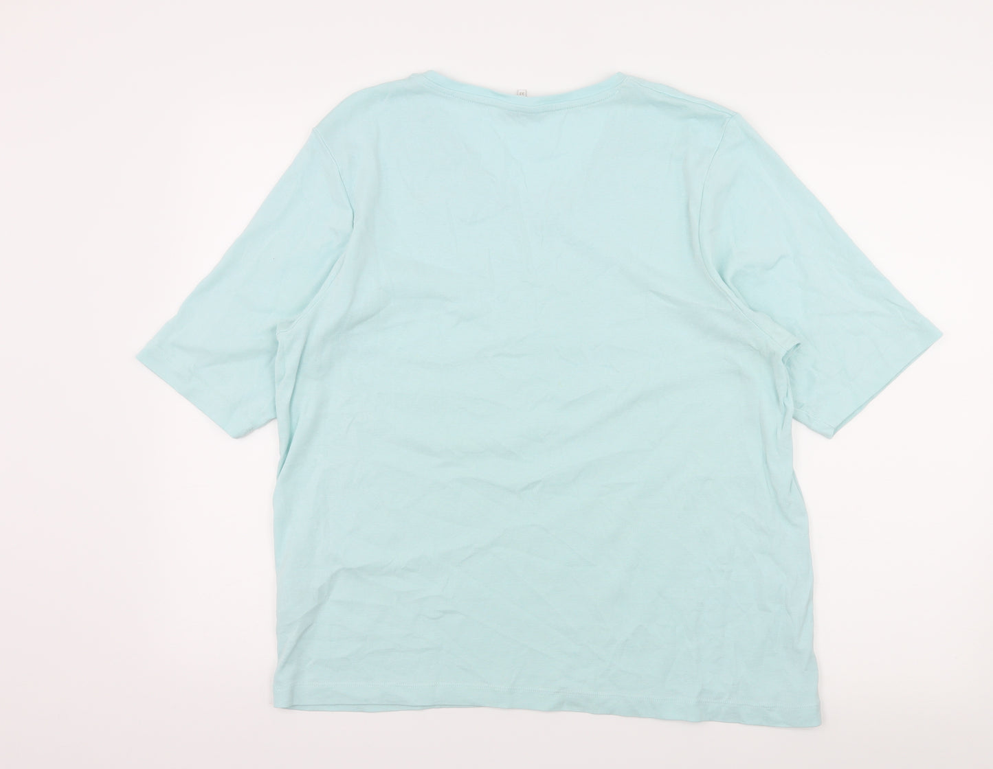 Cotton Traders Womens Blue  Jersey Basic T-Shirt Size 22