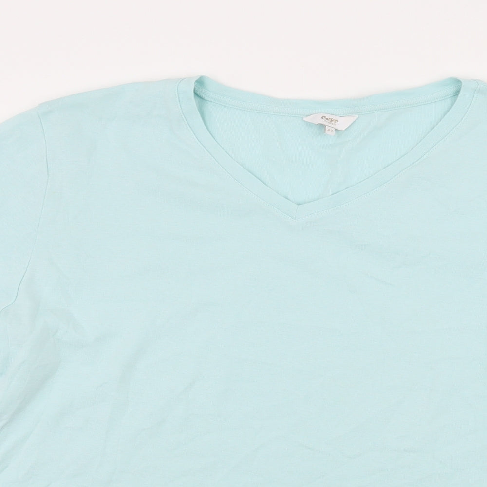 Cotton Traders Womens Blue  Jersey Basic T-Shirt Size 22