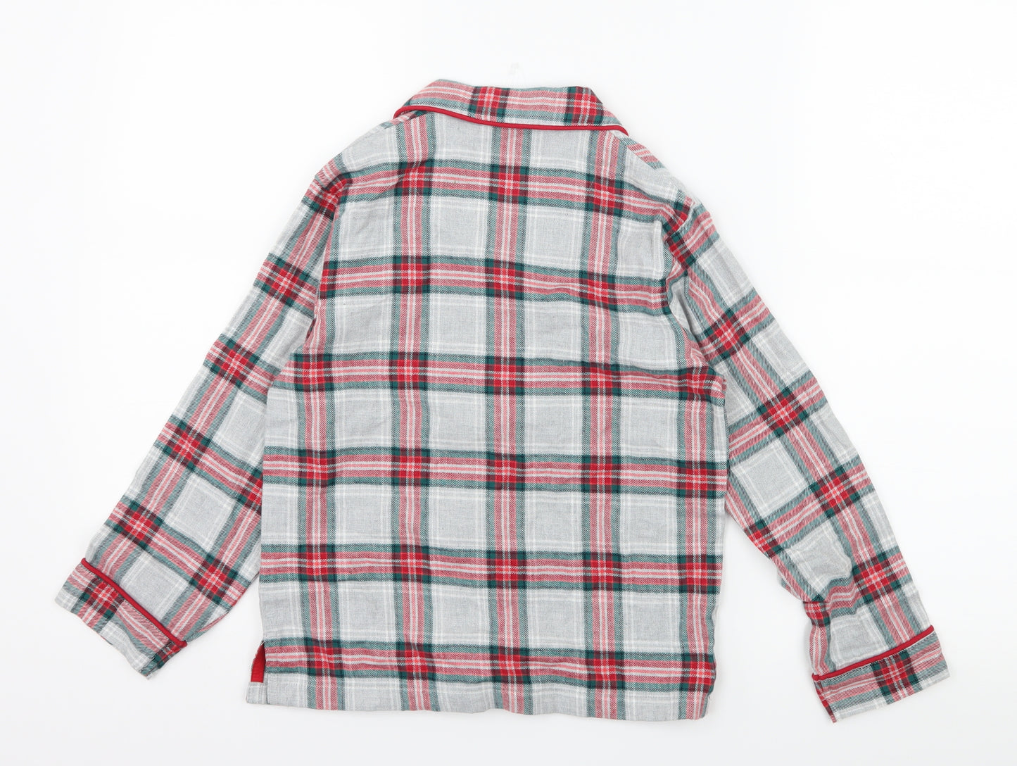 Marks and Spencer Girls Grey Plaid  Top Pyjama Set Size 7-8 Years