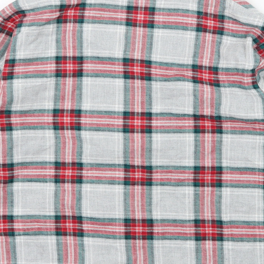 Marks and Spencer Girls Grey Plaid  Top Pyjama Set Size 7-8 Years