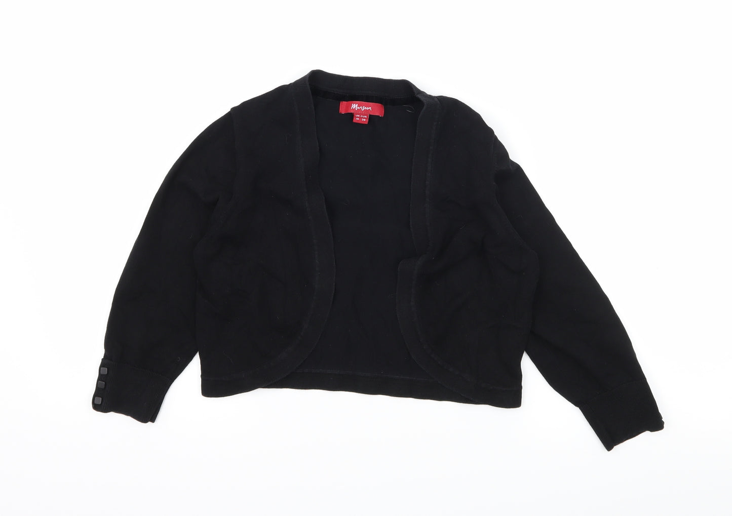 Monsoon Womens Black  Knit Shrug Jumper Size 10