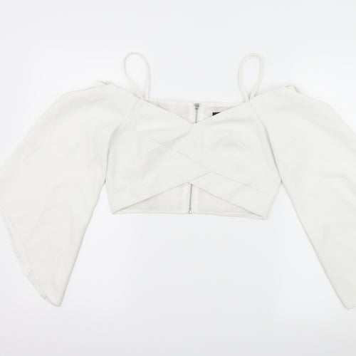 Topshop Womens White   Basic Blouse Size 8