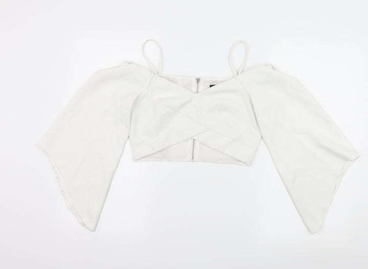 Topshop Womens White Basic Blouse Size 8
