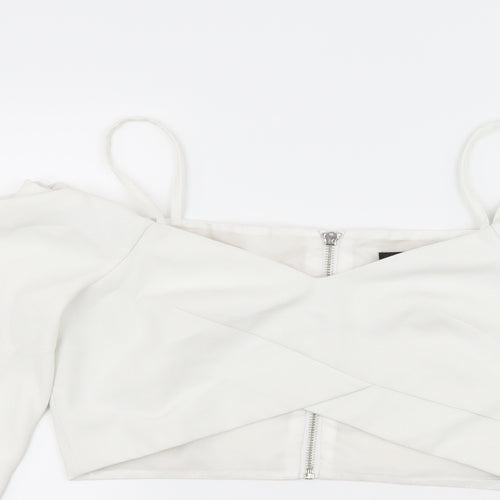 Topshop Womens White   Basic Blouse Size 8