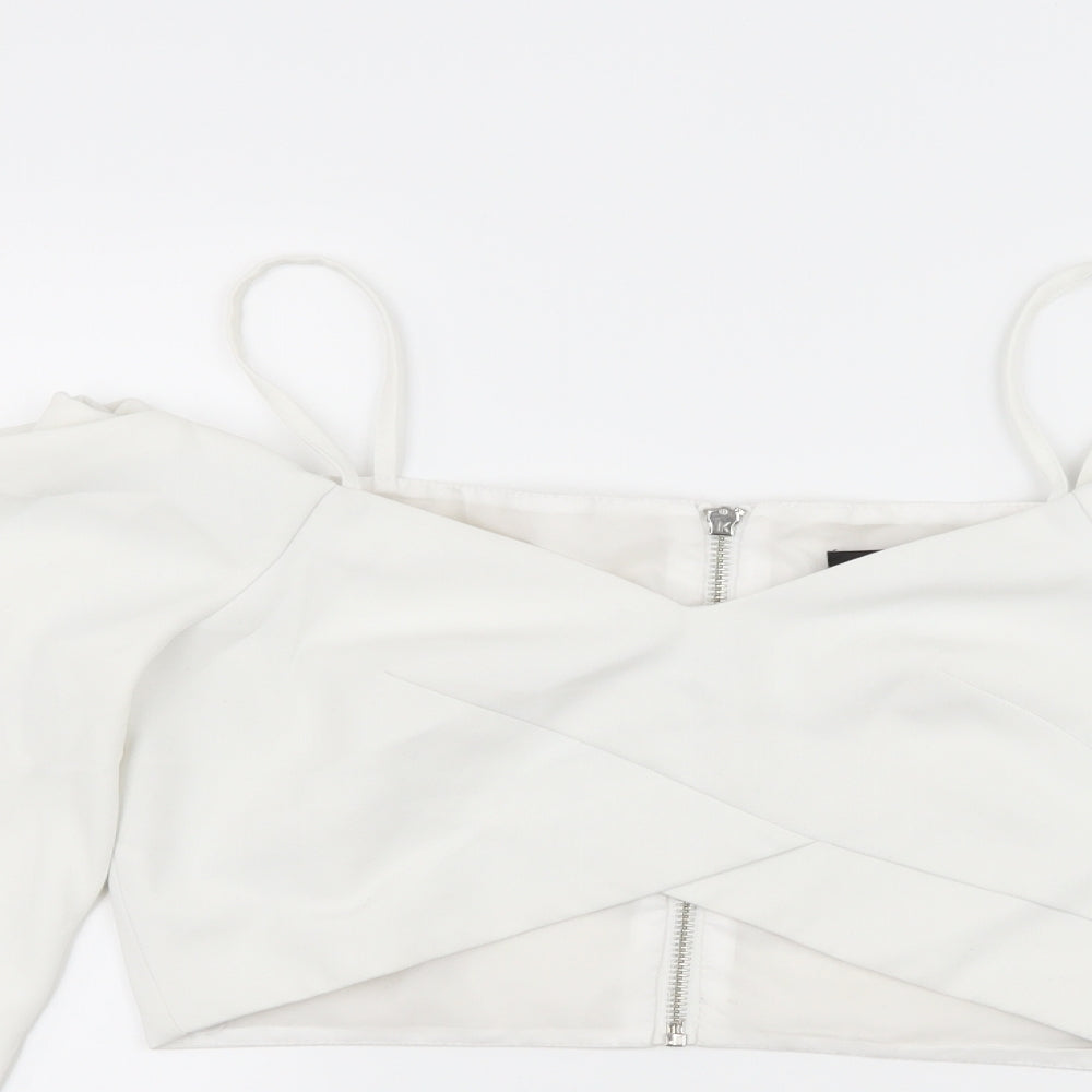 Topshop Womens White   Basic Blouse Size 8