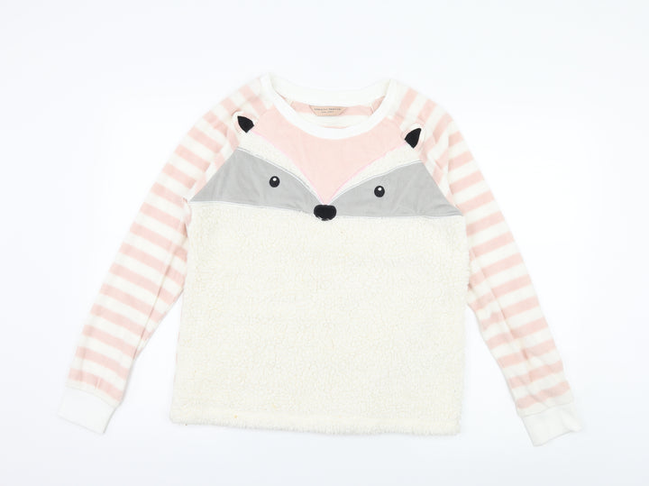 Dorothy Perkins Womens Pink Striped Microfibre Top Pyjama Top Size S  - Raccoon