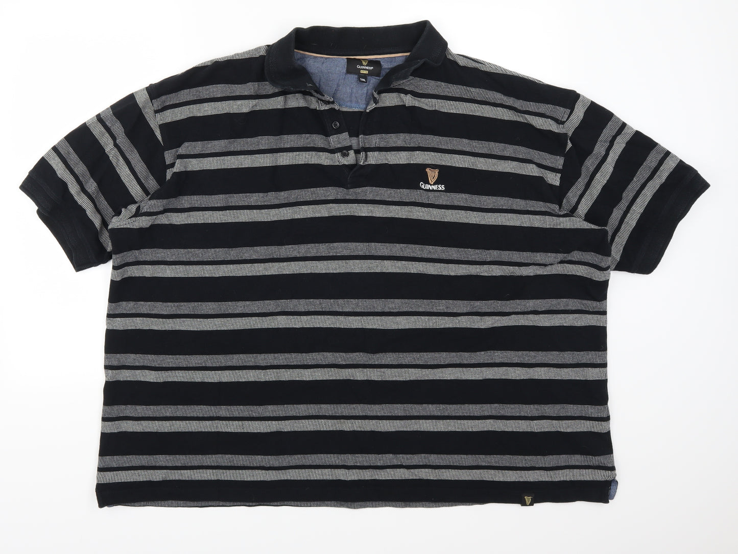 Guiness Mens Grey Striped   Polo Size 5XL