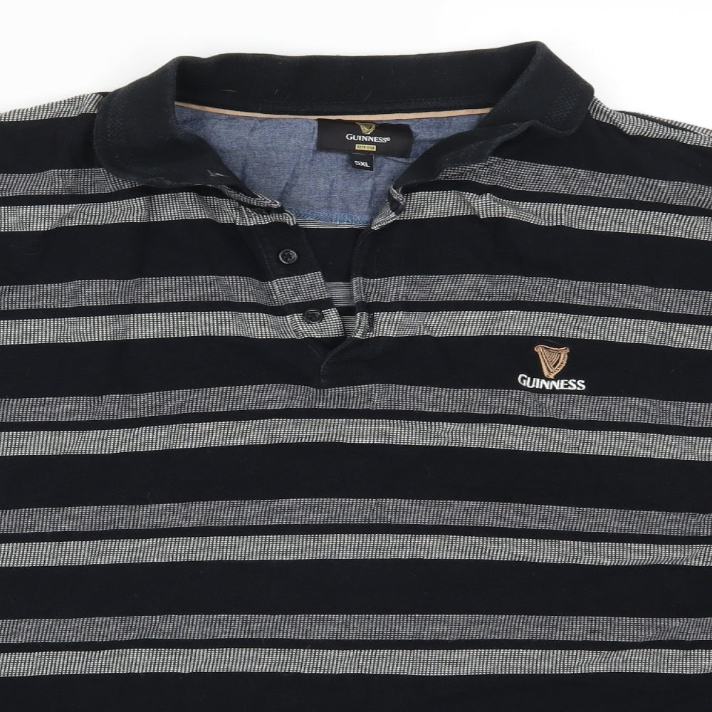 Guiness Mens Grey Striped   Polo Size 5XL