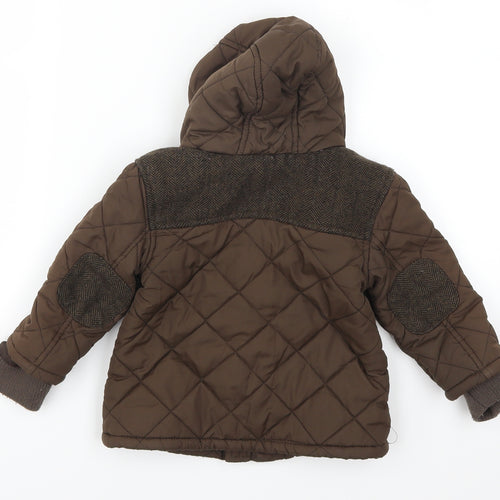 Marks and Spencer Boys Brown   Quilted Coat Size 12-18 Months