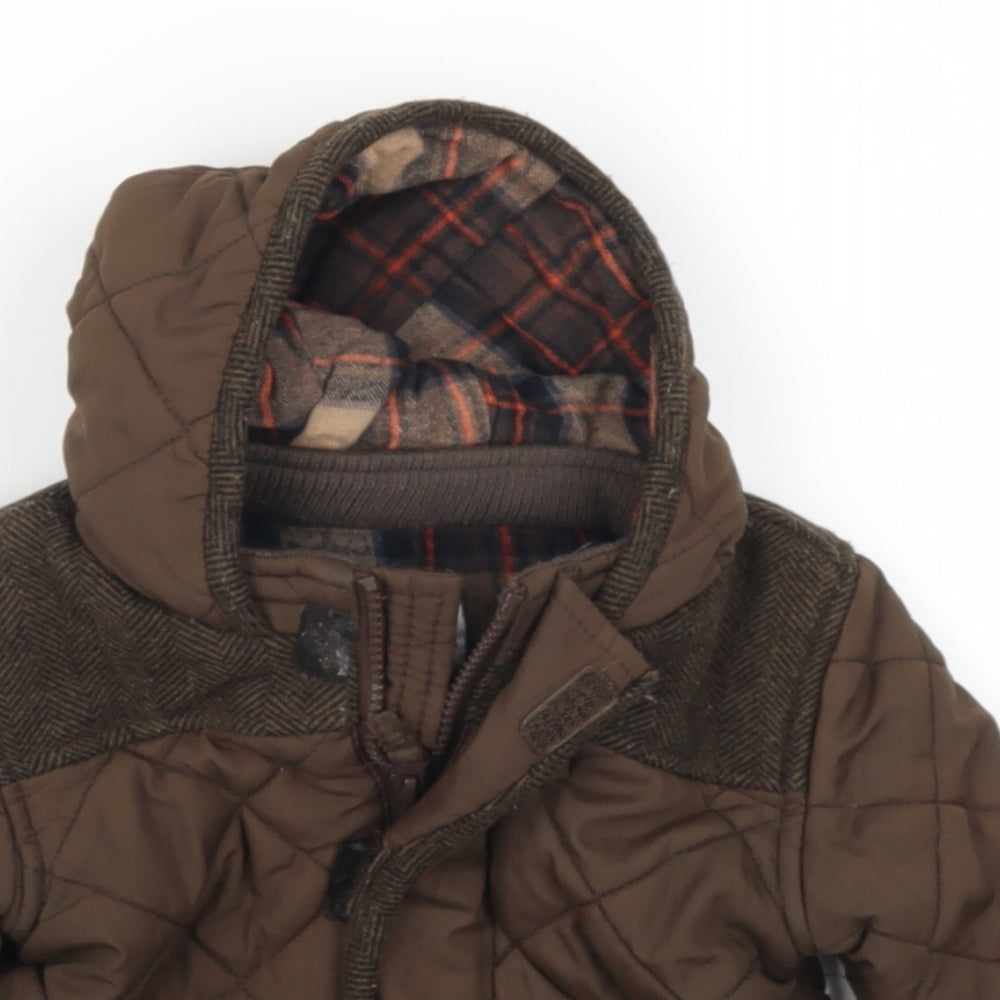 Marks and Spencer Boys Brown   Quilted Coat Size 12-18 Months