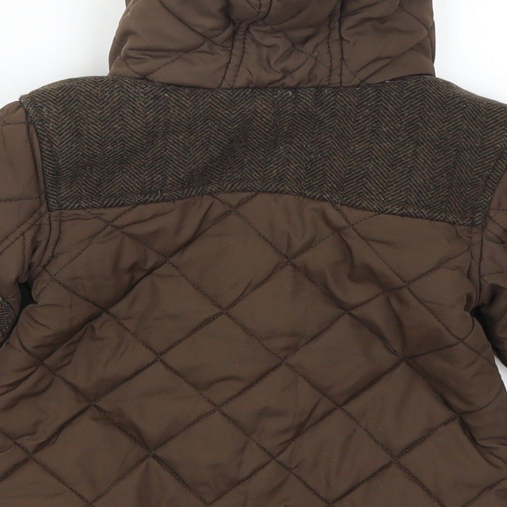 Marks and Spencer Boys Brown   Quilted Coat Size 12-18 Months