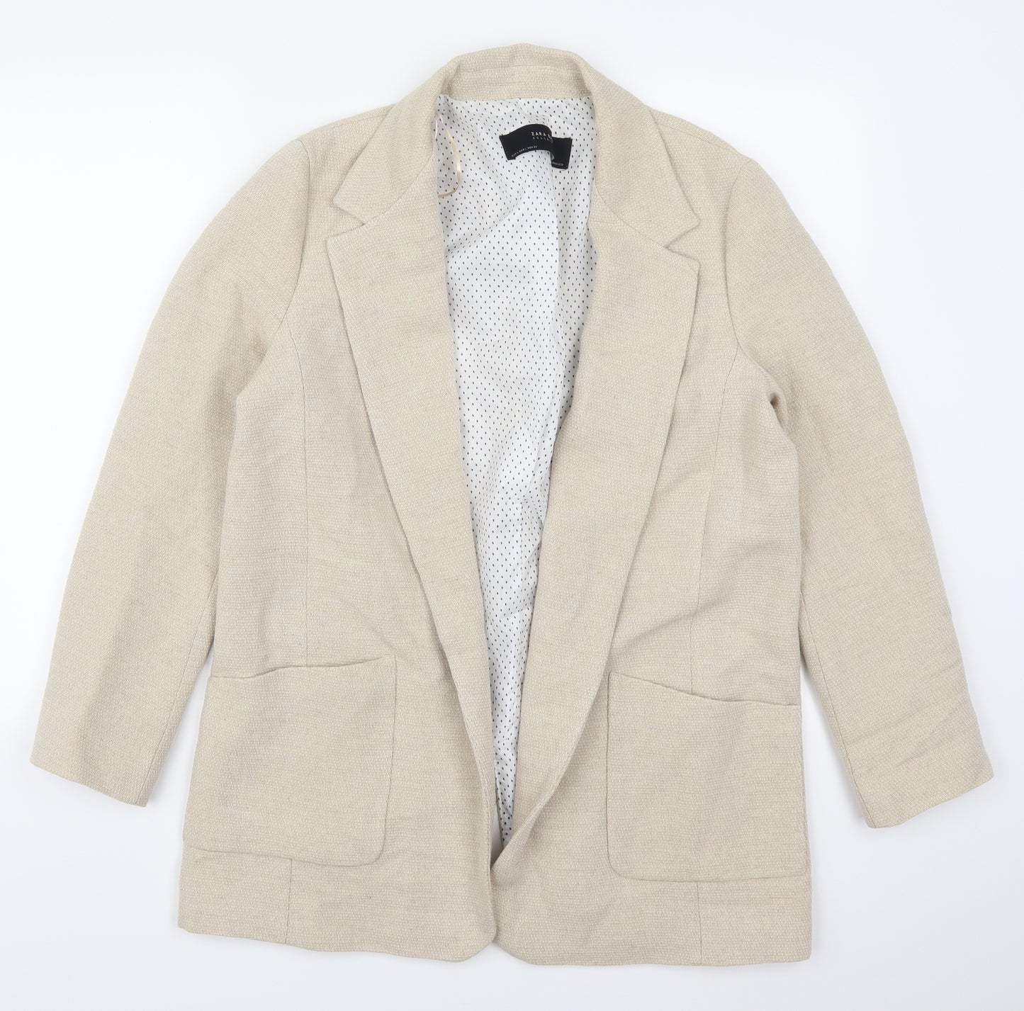 Zara Womens Beige   Overcoat Coat Size L