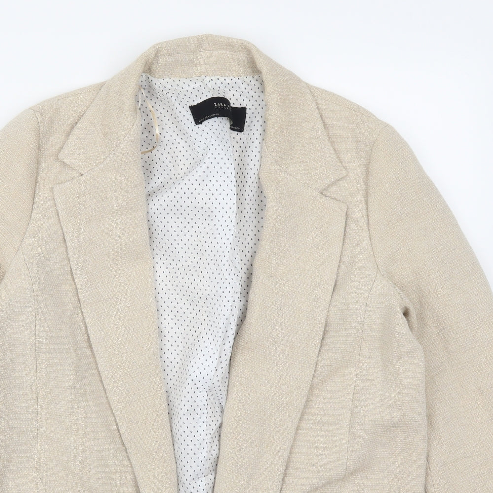 Zara Womens Beige   Overcoat Coat Size L