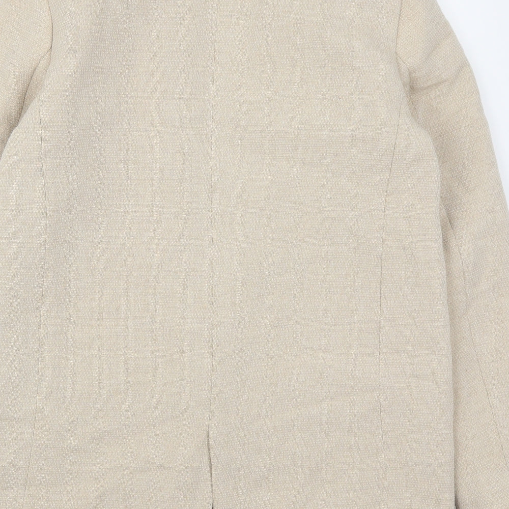 Zara Womens Beige   Overcoat Coat Size L