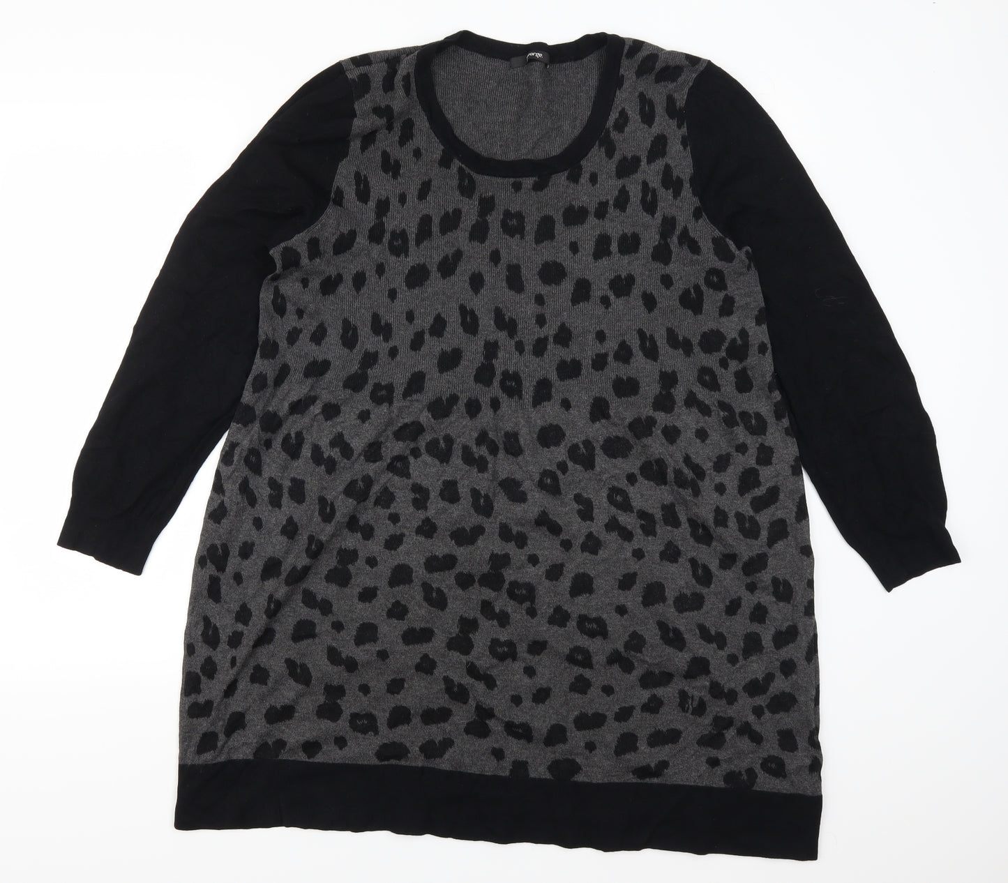 George Womens Grey Animal Print  Jumper Dress  Size 22